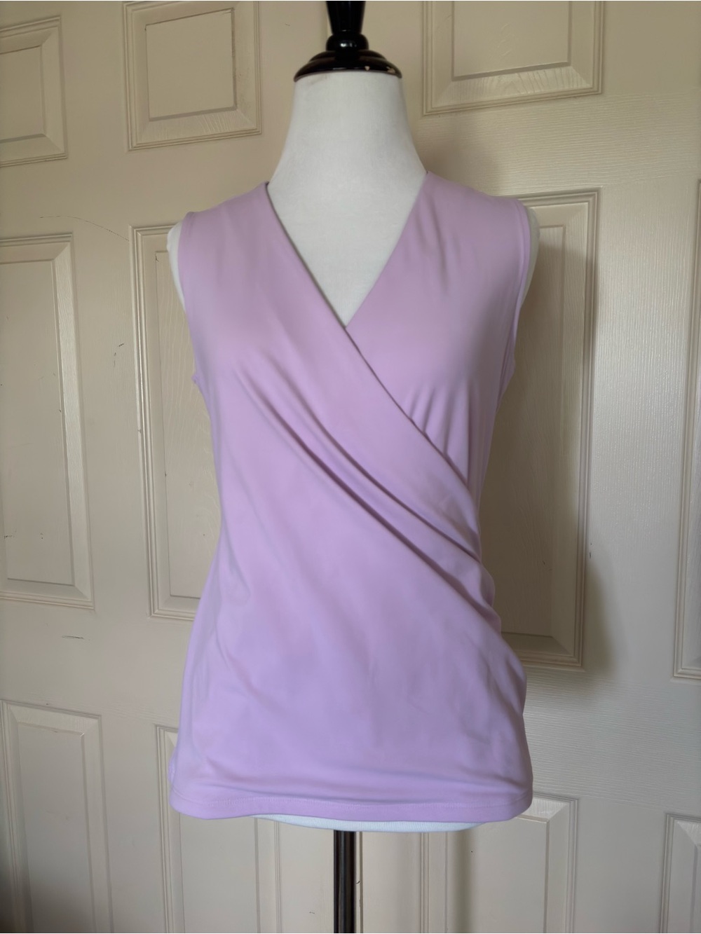 Ann Taylor Lilac Sleeveless Wrap-Front Top